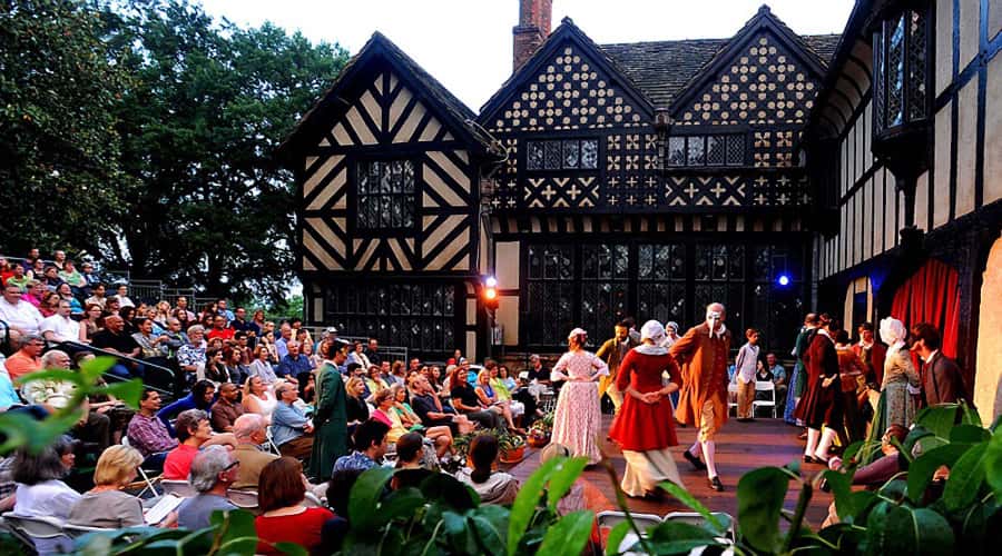 A Shakespeare play being performed outside