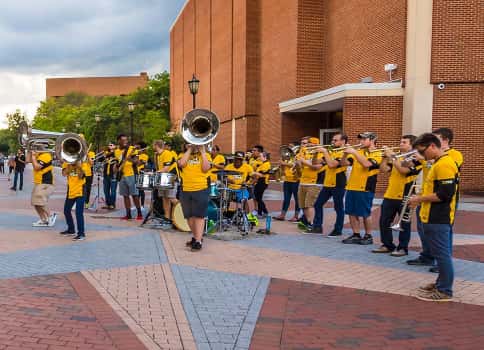 VCU’s pep band performing on the Compass